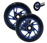 VEGOATY Lot de 2 roues de rechange pour trottinette : 100 x 24 mm avec roulement ABEC-11 en alliage d'aluminium, pneus silencieux, compatibles avec la plupart des trottinettes et kickscooters