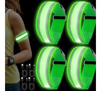 VEGOATY Lot de 4 bracelets LED rechargeables par USB - Bandes réfléchissantes - Pour la course, le jogging et le cyclisme