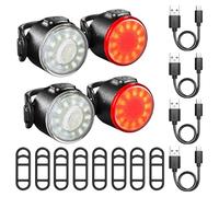 VEGOATY Lot de 4 lumières pour poussette : rechargeable par USB, lumière claire, éclairage de poussette, lumières LED avec lumière blanche et rouge, accessoires de poussette pour toutes les poussettes