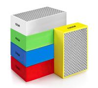 VEGOATY Lot de 5 blocs de ponçage diamantés à la main - Bloc de ponçage diamanté - Bloc de ponçage pour verre - Pour le ponçage du béton, du granit, du marbre, de la céramique - 60#, 120#, 240#, 400#,