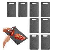 VEGOATY Lot de 8 planches à petit-déjeuner en plastique : 25 x 15 cm Planche à découper en plastique sans BPA avec trou de suspension, antidérapante, passe au lave-vaisselle Petite planche à découper