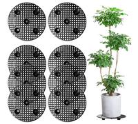 VEGOATY Lot de 8 supports pour plantes en pot, en maille de drainage, 20 cm, rond, en plastique, pour l'intérieur, bonsaï, extérieur, bac de jardin