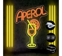 VEGOATY Panneau LED Cocktail - Aperol Spritz - Néon Acrylique - 35 x 30 cm - 8 Niveaux d'Intensité - Montage Mural - Décoration Bar, Restaurant, Fête