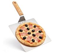 VEGOATY Pelle à pizza en aluminium de 30,5 cm : poignée en bois grande pelle à pizza professionnelle en aluminium, pelle à pizza professionnelle avec manche en bois, cuisson et transfert, pour la