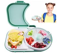 VEGOATY Spinner, boîte à goûter ronde pour enfants avec compartiments et couvercle, organisateur de collation rotatif, boîte à collation multifonctionnelle, assiette à collation portable pour les