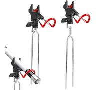 VEGOATY Support De Canne À Pêche: 2 Pièces Supports Universels en Acier Inoxydable, Ajustable 360°, pour Pêche À Rive (Noir)