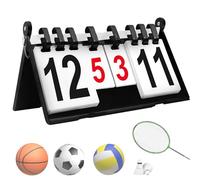 VEGOATY Tableau d'affichage de sport pliable à 4 chiffres, 40 x 23 cm, tableau d'affichage de basket-ball, tableau d'affichage de sport pour tennis de table, badminton, basket-ball, handball