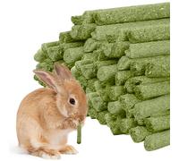 VEGOATY Timothy Lot de 40 bâtonnets de foin à mâcher pour lapin, chinchilla, cochon d'Inde, gerbille, hamster