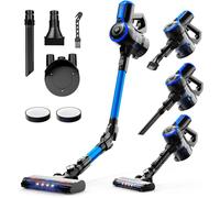 VEGREM Aspirateur Balai sans Fil 25Kpa, Aspirateur sans Fil 160W avec 2 Modes, Aspirateur Balai avec Tige Pliable à 180°, Lumières LED, Support Facile, jusqu'à 40 Minutes d'autonomie