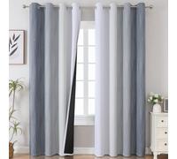 VEHEDE Rideaux occultants ombrés pour chambre à coucher - 243 cm de hauteur - Rideaux à gradient avec isolation thermique, rideaux à motif vague réduisant le bruit pour salon, 132 x 243 cm (l x H