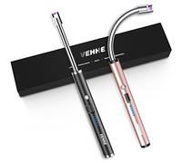 VEHHE Lot de 2 briquets pour Bougies (Noir et Rose)