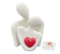 VEHICAR Statue de couple pour salon, table basse, support TV, sculpture abstraite en céramique, cadeau de couple pour la Saint-Valentin, un anniversaire de mariage et un mariage (11,8 cm)