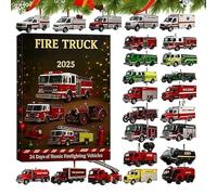 Vehicle Calendar, Two Dimensional Firefighter Ornament Set, Daily Surprise Accessory, Rearview Mirror Decorations Adults Kids, Christmas Tree Hanging Accent, Acrylic Festive