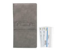 Vehicle License Document Case, Document Card Wallet, PU Leather Organizer Case, Pilotes License Wallet with Slim, and Lightweight Design for Drivers License, Business Cards, and Receipts, Gris,
