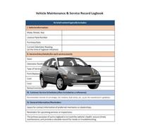 Vehicle Maintenance & Service Record Logbook: A comprehensive document used to keep a detailed history of all maintenance, repairs, and services performed on a vehicle.