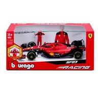 Bburago - Ferrari SF-23 Charles Leclerc #16 2023 - Modèle réduit réaliste à l'échelle 1:24 et Figurine de Charles Leclerc, Licence Officielle Ferrari, âge recommandé 14+ Ans