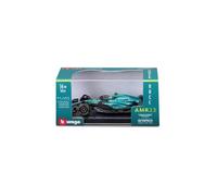 BBurago Modèle 1:43 Aston Martin AMR23 #14 Alonso – Figurine pilote avec casque, vitrine