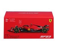 Véhicule Bburago 1/43 Ferrari SF 2023 Formule 1 avec casque Sainz