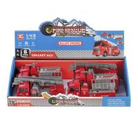 Véhicule camion de pompier miniature rétrofriction son et lumière - Rouge