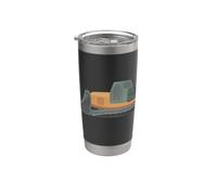 véhicule de chantier de bulldozer comme style bande dessinée Gobelet isotherme en acier inoxydable double paroi