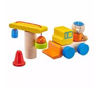 Selecta 62075 Klettini Jeu de construction Chantier, en bois, 8 pièces