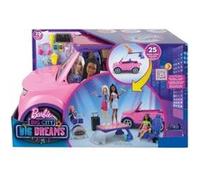 Vehicule de concert transformable barbie - voiture 4x4 et accessoires - rose violet - set jouet auto star + carte animaux Rose