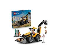 Véhicule de construction LEGO City 60480 Rétrocaveuse jaune avec 2 minifigures Seau avant et bras arrière