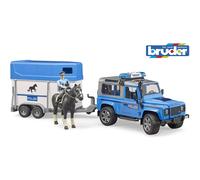 Véhicule De Police Land Rover Defender Avec Remorque Pour Chevaux Bleu TU