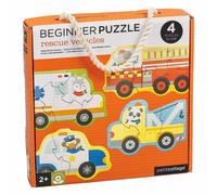 Petit Collage mijn eerste puzzelsVéhicules de secours 4 puzzles G