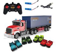 Véhicule De Transport Télécommandé Pour Camion Avec 8 Petites Voitures Et 2 Batteries Pour Enfants De 5,6,7,8,9 Ans Et Plus