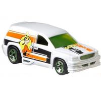 Vehicule Dingo Fandango pour Hot Wheels - Collection Mickey 90eme Anniversaire - Set Voiture Miniature Blanche 1:64 et Carte Tigre - Enfant