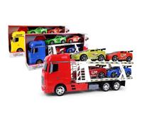 MGM Jouet – Camion transport TURBO CHALLENGE 097280-1/24 – Friction +4 voitures – Modèle aléatoire