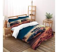 Véhicule du désert Parure De Lit Adulte Enfant Art,Housse De Couette en Microfibre,Ensemble De Literie avec 1 Housse De Couette + 2 Taies d'oreiller Double（200x200cm）