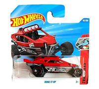 Vehicule Dune it up 1:64, Metal, Rouge - Buggy de Course Tout Terrain, Offroad - pour Hot Wheels Track ACES - Set Jouet avec Carte