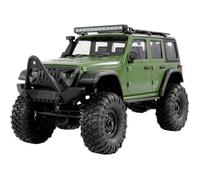 Amewi AMXRock Mini Crosstrail Scale Crawler 4WD 1:16 RTR Vert avec télécommande, Batterie, câble de Charge