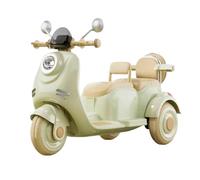 Véhicule Électrique pour Enfants. Moto de Type Vespa 2 Places avec Télécommande, Accélérateur à Pédale et 2 Espaces de Rangement, Musique, Bluetooth et LED avec Batterie 6V, Chargeur Inclus.