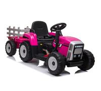 Véhicule électrique pour enfants Tracteur avec remorque Rose 2 moteurs