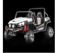 RIRICAR Buggy électrique Enfants 24V 2 Places RSX, Blanc, 4x4 Voiture électrique Enfants avec télécommande 2.4Ghz, Batterie: 2x12 V, 4 x Moteur 12V 45W, 3-8 Ans