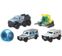 Matchbox Jurassic World Coffret 5 véhicules, Jouet pour Enfant de Petites Voitures Miniatures, modèle aléatoire, FMX40