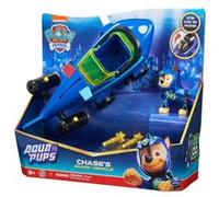 PAW Patrol , Aqua Pups Chase, Shark Vehicle transformable avec figurine articulée à collectionner, jouets pour les enfants à partir de 3 ans
