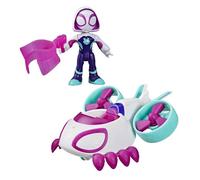 Hasbro Véhicule hélico Marvel Ghost‑Spider Figurine 7,5 cm et accessoire Violet et blanc