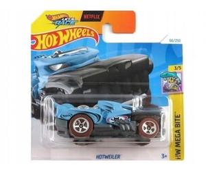 Vehicule hotweiler 1:64 Mega Bite - pour Hot Wheels Collection, Attaque Extreme - Nouveaute - Set Petite Voiture et Carte Tigre
