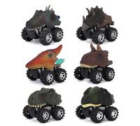Véhicule Jouet Dinosaure Modèle Mini Voiture, 6 Pièces, Petit Camion À Dos Inertiel Pour Enfants, Coffret Cadeau De Noël