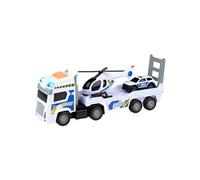 Eddy Toys – Jouet Gearbox Police Truck – Voiture de police, hélicoptère et camion – Multicolores