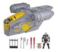 Véhicule Mandalorian Razor Crest et coffret 2-en-1 de 35 cm et figurines Mandalorien et Grogu, jouets pour enfants, dès 4 ans