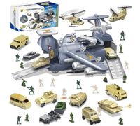 Véhicule militaire jouet de combat avec hélicoptère de soldat, jouet de transport militaire, avion, modèle d'avion avec figurines militaires, mini véhicule de combat pour enfants, garçons et filles à
