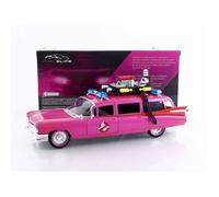 Véhicule miniature de collection - Cadillac ECTO-1 (1959) - Échelle 1/24 - Ambulance Ghostbusters - Rose