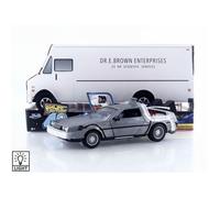 Véhicule miniature de collection - De Lorean Back to the Future Time Machine 1985 - Échelle 1/24 - Argent - Réf. 36849S