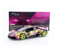 Véhicule miniature de collection - LAMBORGHINI HURACAN PERFORMANTE 36008BK - 1/24 - Noir/Jaune/Rose - Dès 14 ans