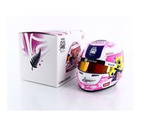 Véhicule miniature de collection - MINI HELMET - Liam Lawson - Visa Cash App F1 2025 - Taille 1/2 - Blanc/Rose/Bleu